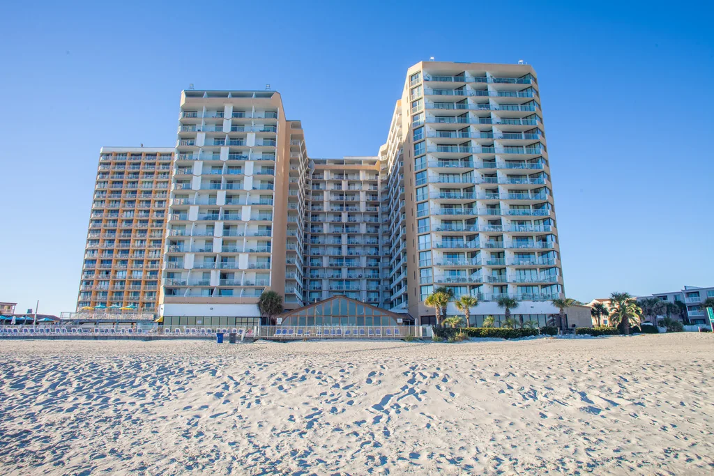 Sands Ocean Club from the beach on Shore Drive