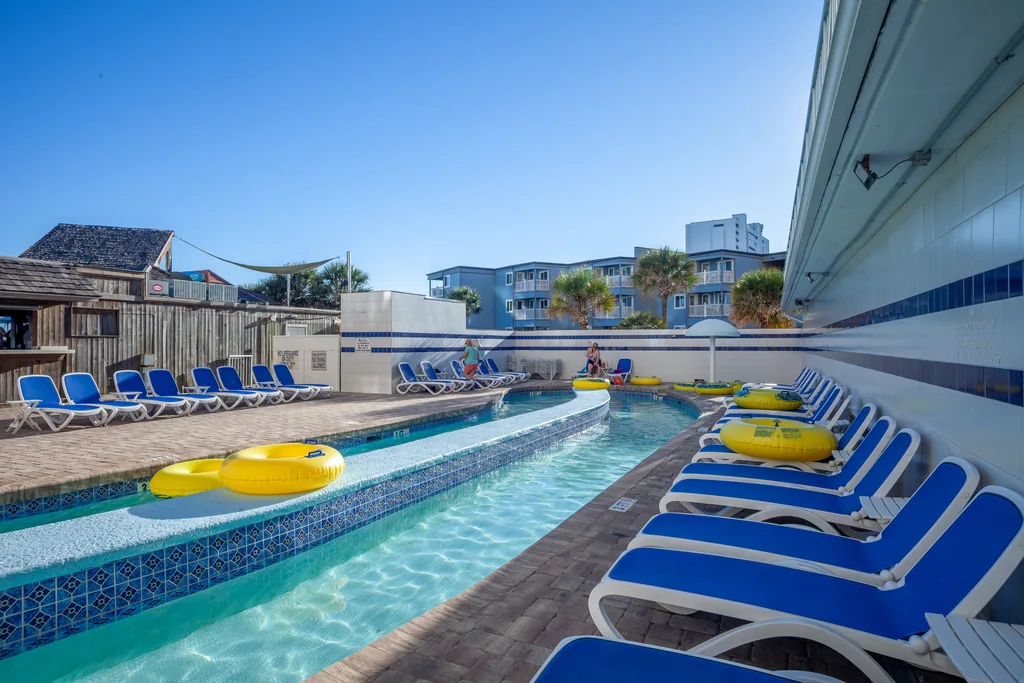 Lazy river with chairs at Sands Ocean Club